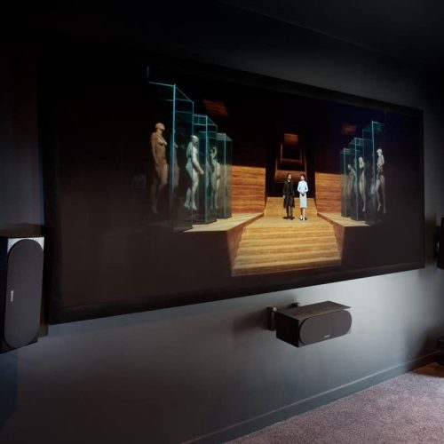Home Theatre screen on wall speakers